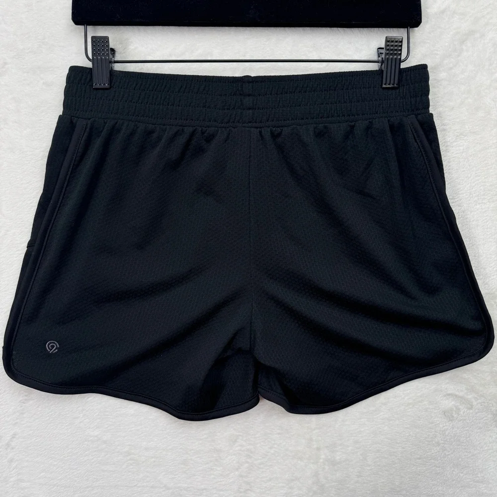Champion Athletic Shorts Womens Small Black Mesh Dolphin Hem Running Sporty - Picture 7 of 10
